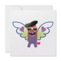 psychedelic hippie angel monster personalized invite