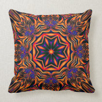 Psychedelic Kaleidoscope1 (orange) abstract Pillow pillows