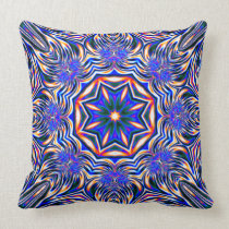 Psychedelic Kaleidoscope 1 (blue) abstract Pillows pillows