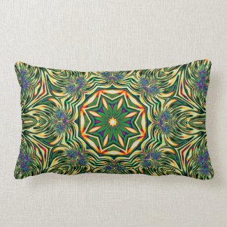 Psychedelic Kaleidoscope 1 (green) abstract Pillow mojo_throwpillow