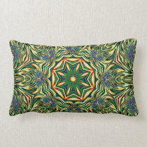Psychedelic Kaleidoscope 1 (green) abstract Pillow pillows