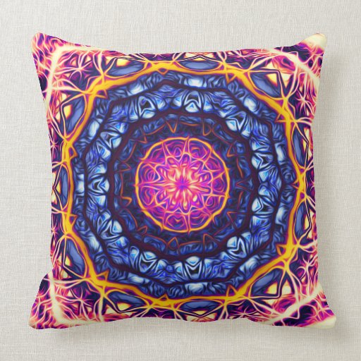 Psychedelic Kaleidoscope 6 (fractal love) Pillows