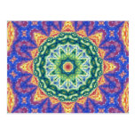 Psychedelic Kaleidoscope Watercolor Art Post Card