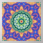 Psychedelic Kaleidoscope Watercolor Art Posters