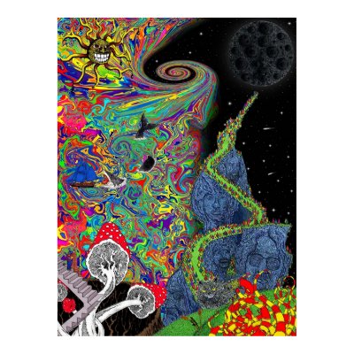 Psychedelic Landscape Print by bobby77lee