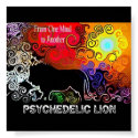 Psychedelic Lion Poster posters