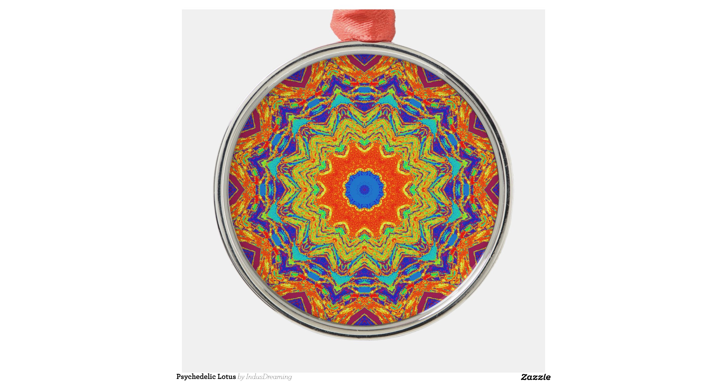psychedelic lotus round metal christmas ornament zazzle psychedelic lotus round metal christmas ornament zazzle