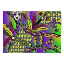 Psychedelic Mardi Gras Feather Masks Gifts Apparel cards
