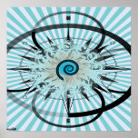 Psychedelic Medusa Compass Posters