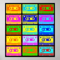 Psychedelic Mix Tape Pop Poster