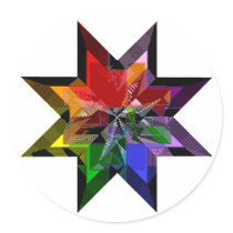 Psychedelic Multi-Color Star: stickers by spiritswitchboard Psychedelic Multi-Color Star: stickers