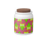 Psychedelic Neon Owl Pattern Candy Dishes