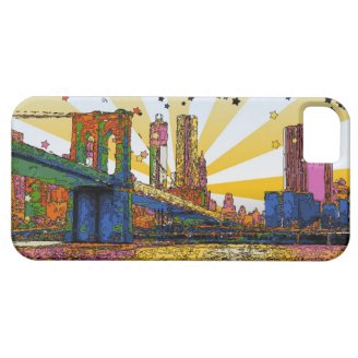 Psychedelic New York City: Brooklyn Bridge, WTC #1 iPhone 5 Cover