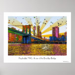 Psychedelic New York City: Brooklyn Bridge, WTC #1 Posters