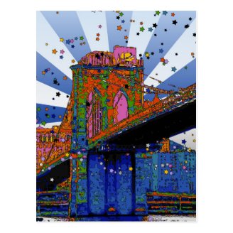 Psychedelic NYC: Brooklyn Bridge #2 Post Cards