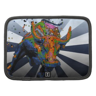Psychedelic NYC: Charging Bull of Wall Street Folio Planners