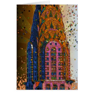Psychedelic NYC: Chrysler Building Top Closeup #1A Cards