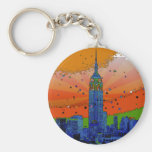Psychedelic NYC: Empire State Building #3 Key Chains