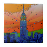 Psychedelic NYC: Empire State Building #3 Ceramic Tile
