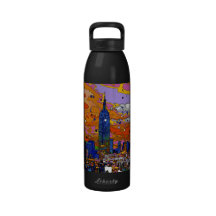 Psychedelic NYC Empire State Building & Skyline A1 Drinking Bottles