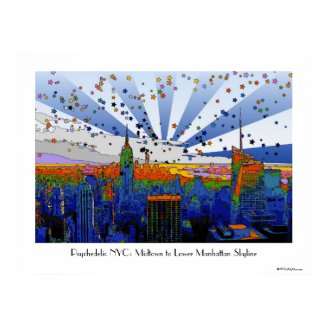 Psychedelic NYC: ESB Wide Skyline View Print