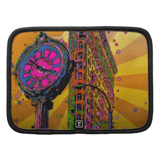 Psychedelic NYC: Flatiron Building & Clock #2B Folio Planner