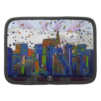 Psychedelic NYC: NYC Skyline, Chrysler Bldg Folio Planners