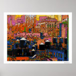 Psychedelic NYC: NYC Water Towers in Winter #9 Posters