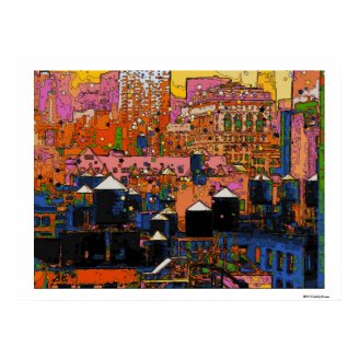 Psychedelic NYC: NYC Water Towers in Winter #9 Posters