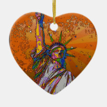 Psychedelic NYC: Statue of Liberty 001 Ornaments