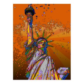 Psychedelic NYC: Statue of Liberty 001 Post Card