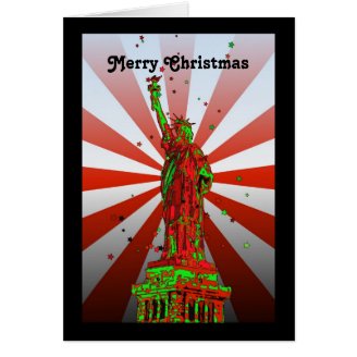 Psychedelic NYC: Statue of Liberty Christmas #2 Card