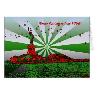 Psychedelic NYC: Statue of Liberty Christmas NF Greeting Card