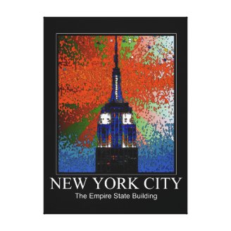 Psychedelic NYC Top of Empire State Building 2C Canvas Prints