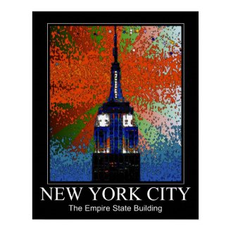 Psychedelic NYC Top of Empire State Building 2C Posters