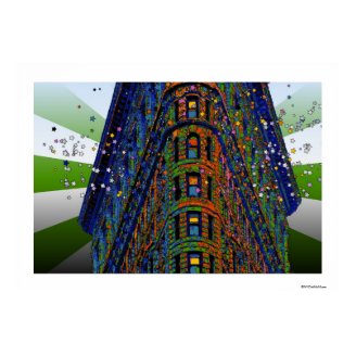 Psychedelic NYC: Top of the Flatiron Building B1 Print
