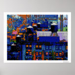 Psychedelic NYC: Water Towers in Winter #6 Posters