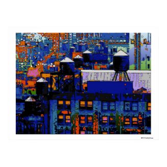 Psychedelic NYC: Water Towers in Winter #6 Posters