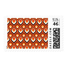 Psychedelic orange postage stamps