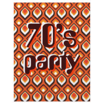 Psychedelic Orange Seventies party Flyer