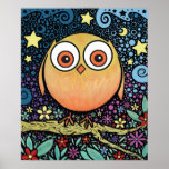 Psychedelic Owl Large Print on Canvas