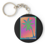 Psychedelic Palm Silhouette Keychain
