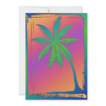 Psychedelic Palm Tree Personalized Announcements