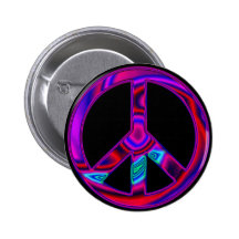 Psychedelic Peace Buttons