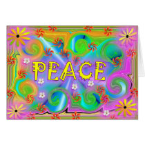 Psychedelic Peace Card by dndartstudio Psychedelic Peace Card
