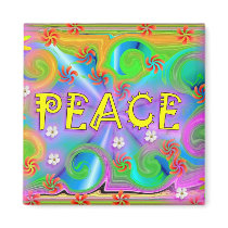 Psychedelic Peace Magnet magnets