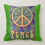 Psychedelic Peace Poster Throw Pillows