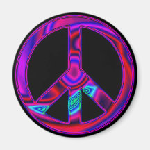 Psychedelic Peace Refrigerator Magnet
