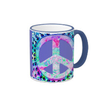 Psychedelic Peace Sign Abstract Mugs
