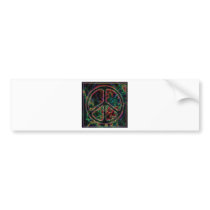 psychedelic peace sign bumper sticker